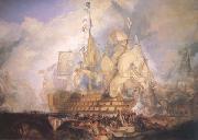 Joseph Mallord William Turner The Battle of Trafalgar (mk25) oil painting picture wholesale